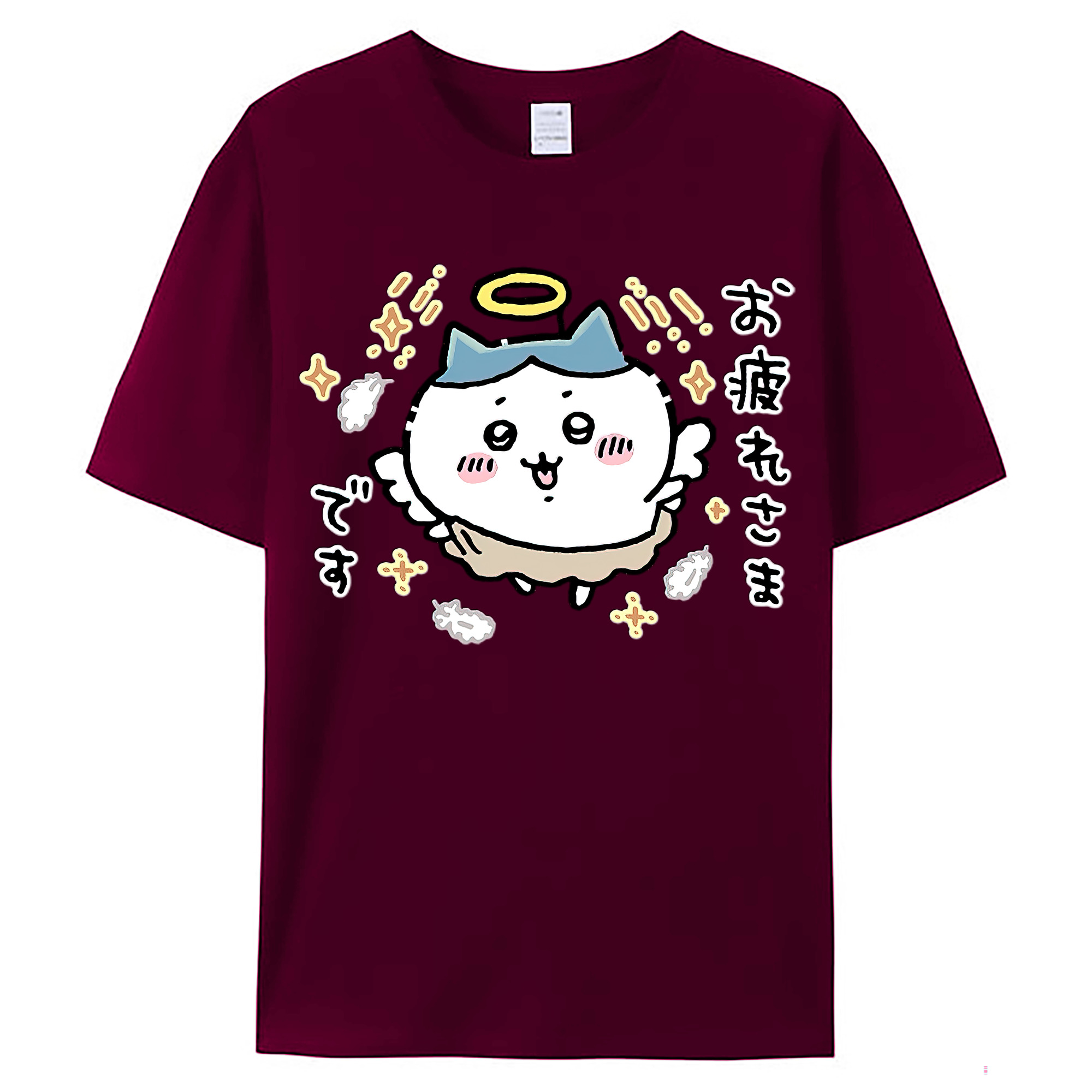 （画像用） ちいかわ ハチワレ Chii-kawa hachiware レディースカジュアルプリントTシャツ（綿100％）